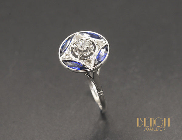Bague Bandeau Saphirs Calibrés Diamants