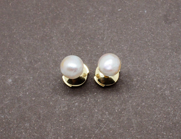 Boucles D'oreilles Vintage Perles En Résine Rouge Et Blanc - Style Fantaisie - Fermoir Clous - Sans Marque