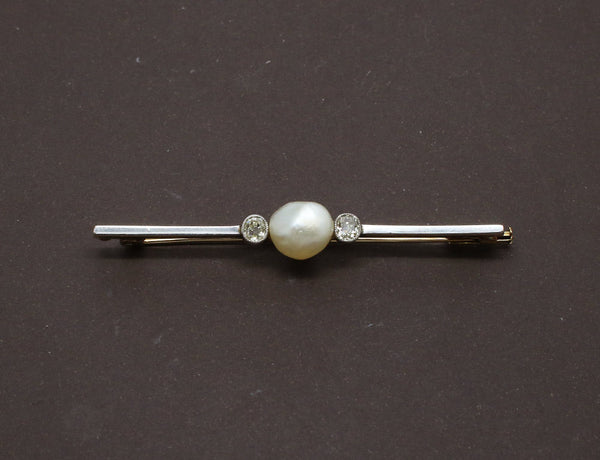 Broche Vintage Barrette Argentée Avec Perle Grise – Modèle 719, Parfait état