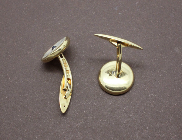 Boutons de Manchette Or Nacre et Saphir – Benoit Joaillier