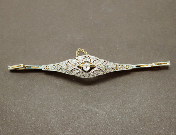Bracelet Art Déco En Or 18 Carats Avec Diamants - Or Jaune, Diamants Couleur I - Occasion Excellent état