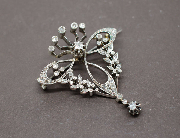 Broche Ancienne Avec Pierre - Bijou Vintage Doré - Réf. 123-20/1-52