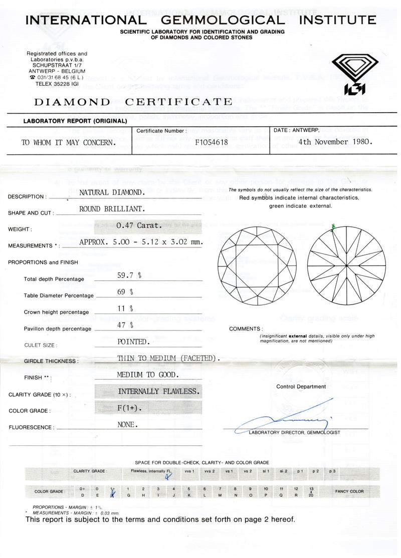 Bague Création Benoit Joaillier "Plateau Rectangle" Diamant 0,47ct F-IF