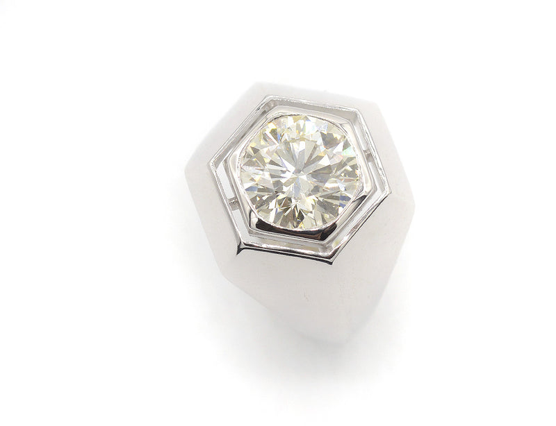 Bague Création Benoit Joaillier "Jonc Hexagonal" Diamant 2,30ct M-Si1