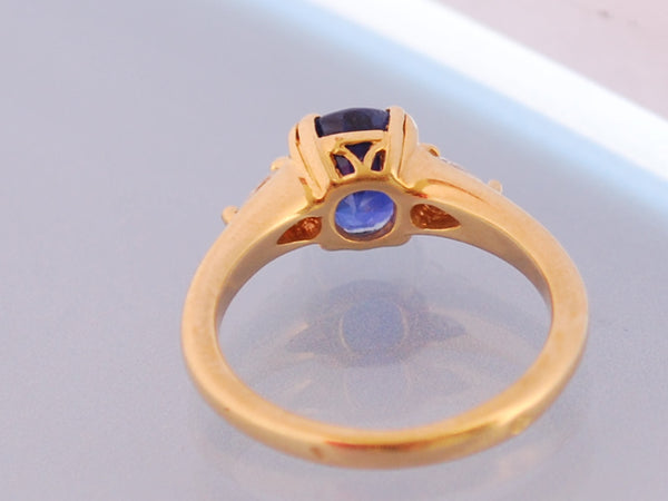 Bague saphir diamants or jaune 18 carats – Benoit Joaillier