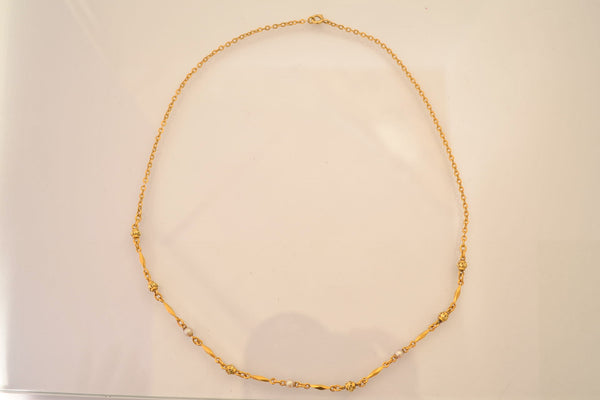 Collier Or et Perles XIXème siècle