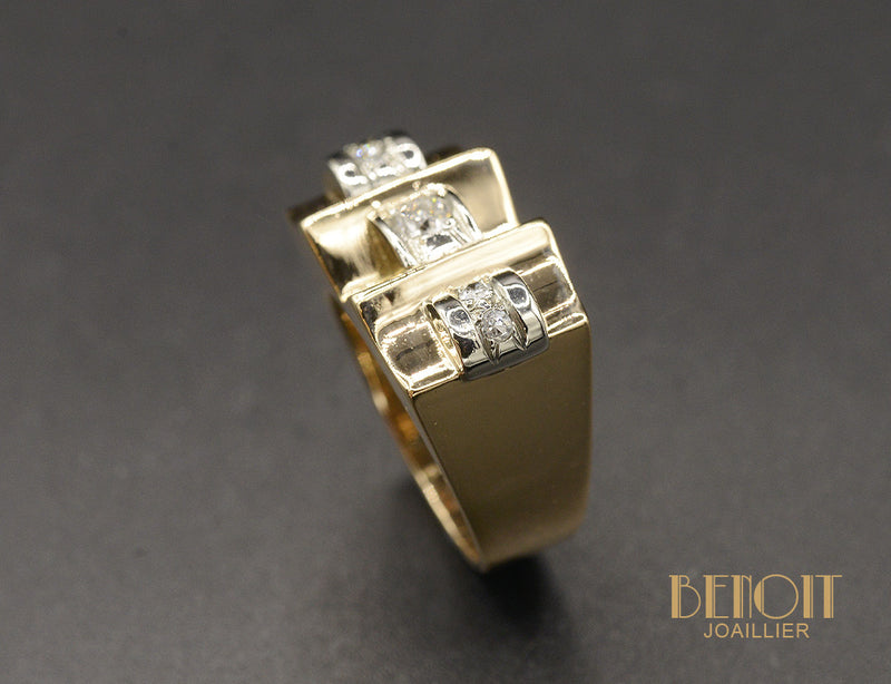 Bague Tank Or et Diamants