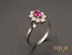 Bague Pompadour Rubis et Diamants