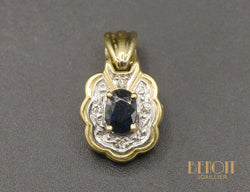 Pendentif Vintage en Deux Ors Saphir