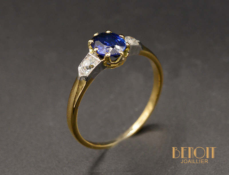 Bague Saphir et Diamants