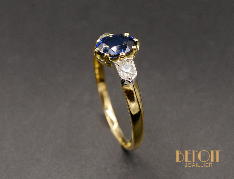 Bague Saphir et Diamants