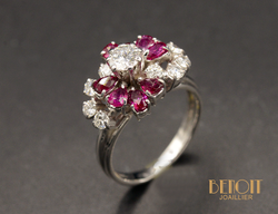 Bague Cocktail Rubis et Diamants