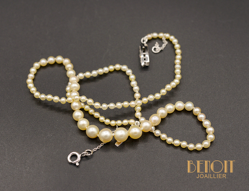 Ancien collier en perle de culture - Montres & Bijoux Ancien collier en perle de culture - Montres & Bijoux