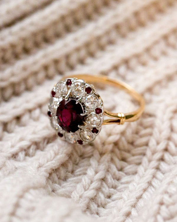 Bague Pompadour Or Rubis et Diamants