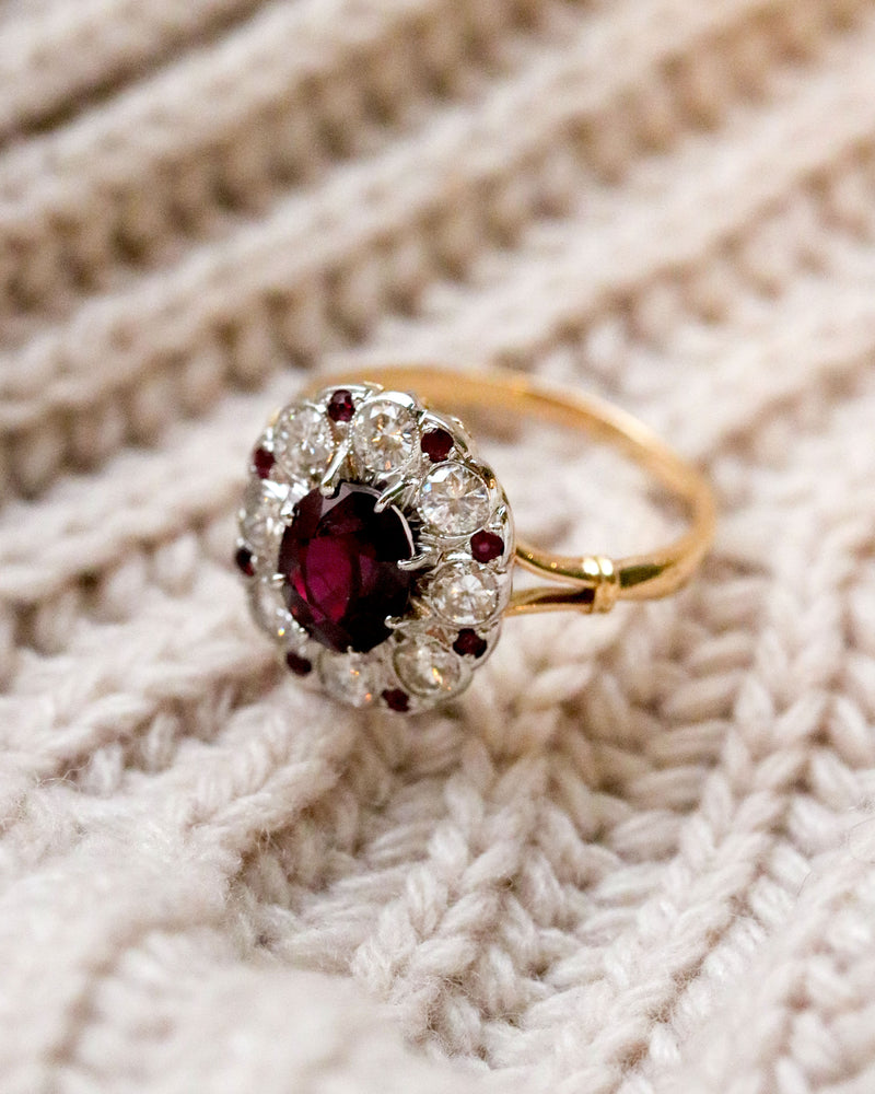 Bague Pompadour Or Rubis et Diamants