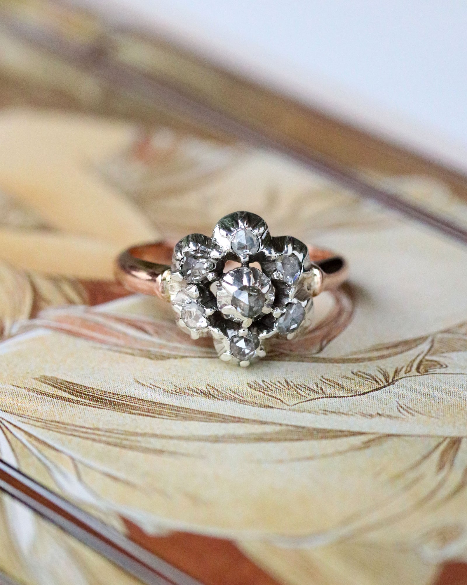 Bague Vintage Marguerite En Argent Massif 950 - Taille 57, Ancienne, Très Bon état