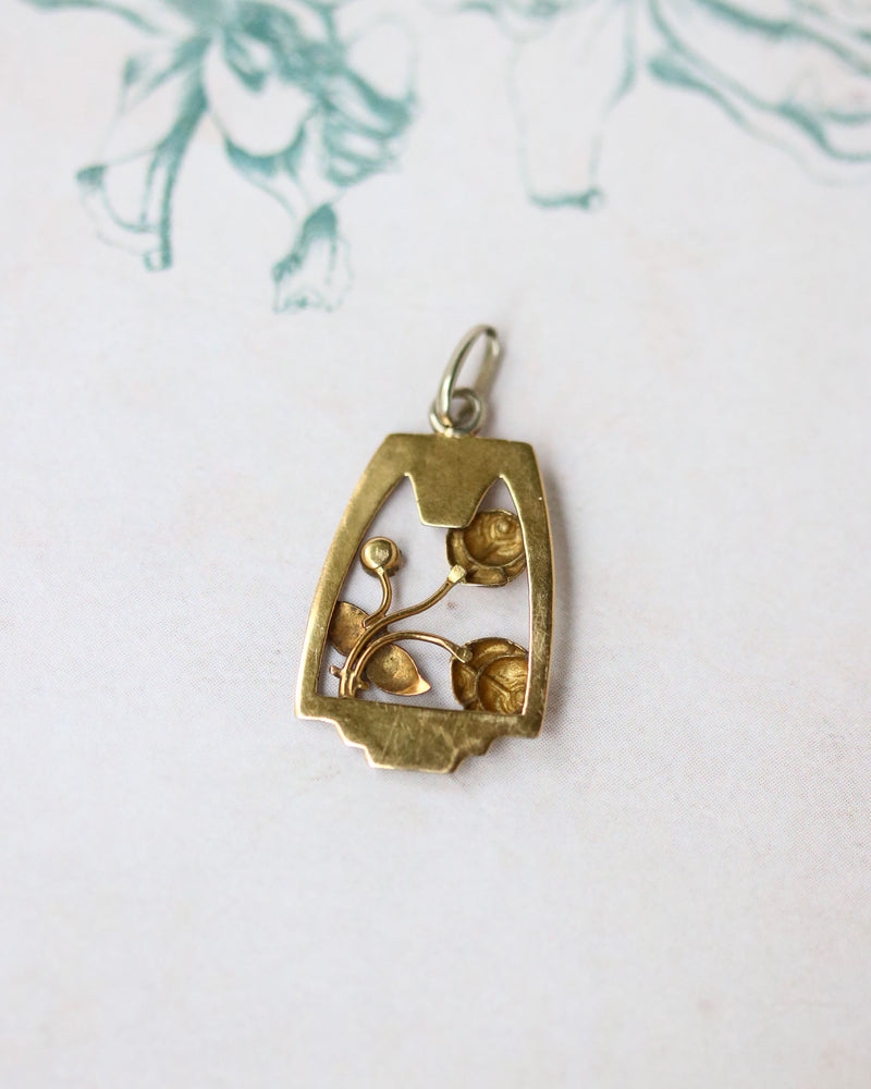 Pendentif Ancien Deux Ors et Perles