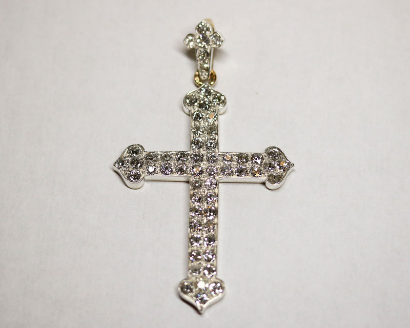 Croix Belle Epoque Or, Argent et Diamants