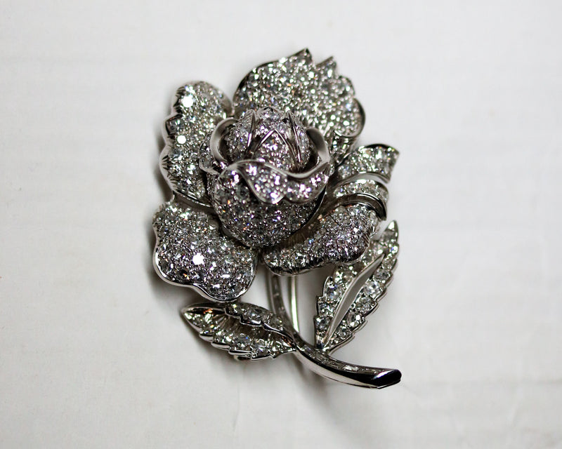 Broche Ancienne Or Blanc Platine et Diamants