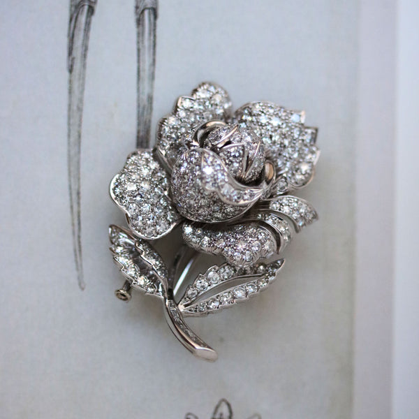 Lot 2 broches vintage métal doré rosé avec brillants de couleur - Montres & Bijoux