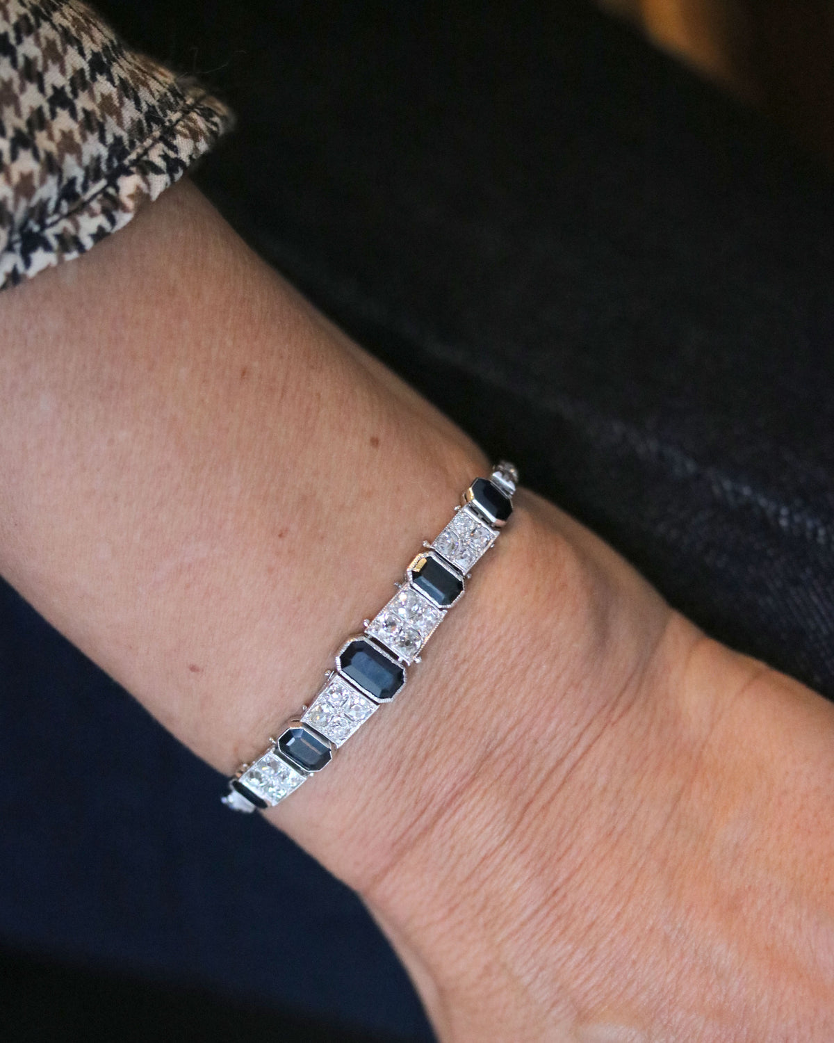 Bracelet En Argent 925 Art Déco - Style Moderniste - Bijou D'artiste - Excellent état