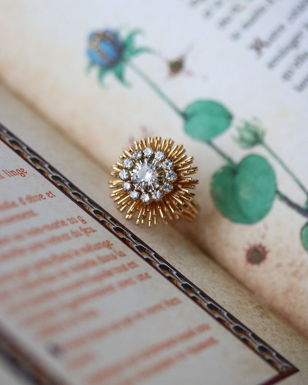 Bague Dôme Chardon Diamants Or et platine