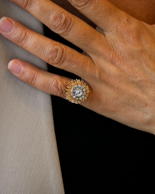 Bague Dôme Chardon Diamants Or et platine