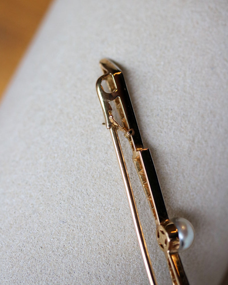 Broche Perle et Diamants