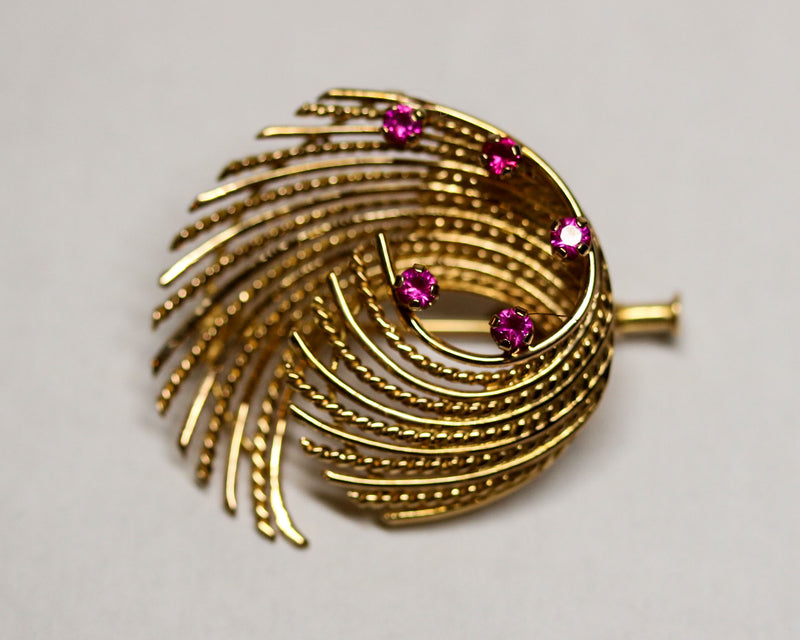 Broche Stylisée Or Rose