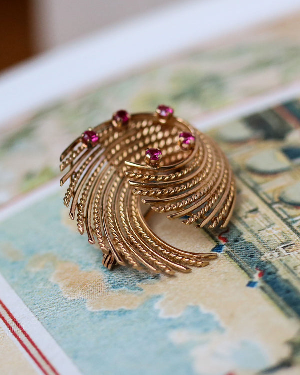 Broche Stylisée Or Rose