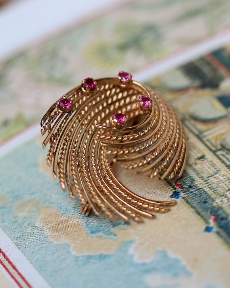 Broche Stylisée Or Rose