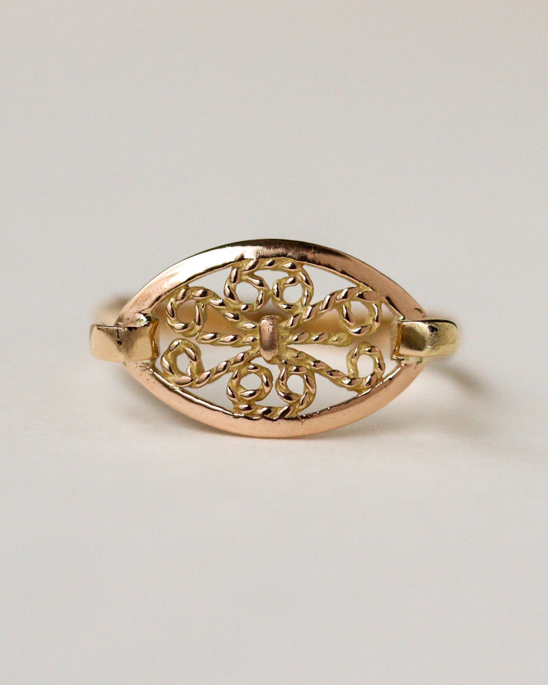 Bague Plateau Filigrane Or Jaune "Les Recyclés"