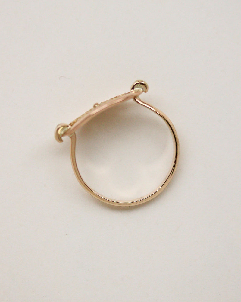 Bague Plateau Filigrane Or Jaune "Les Recyclés"