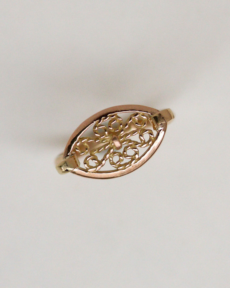 Bague Plateau Filigrane Or Jaune "Les Recyclés"