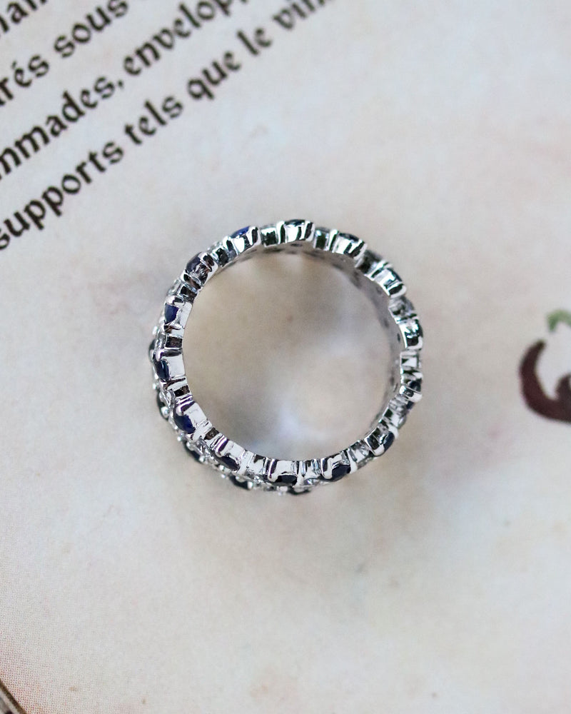 Bague Tour Complet Diamants et Saphirs
