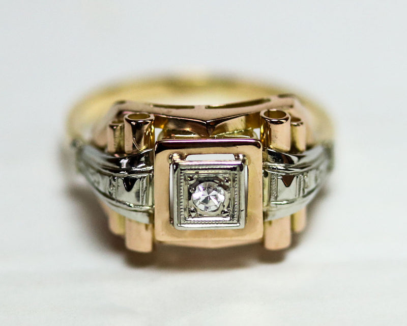 Bague Solitaire Art Déco Or Diamant