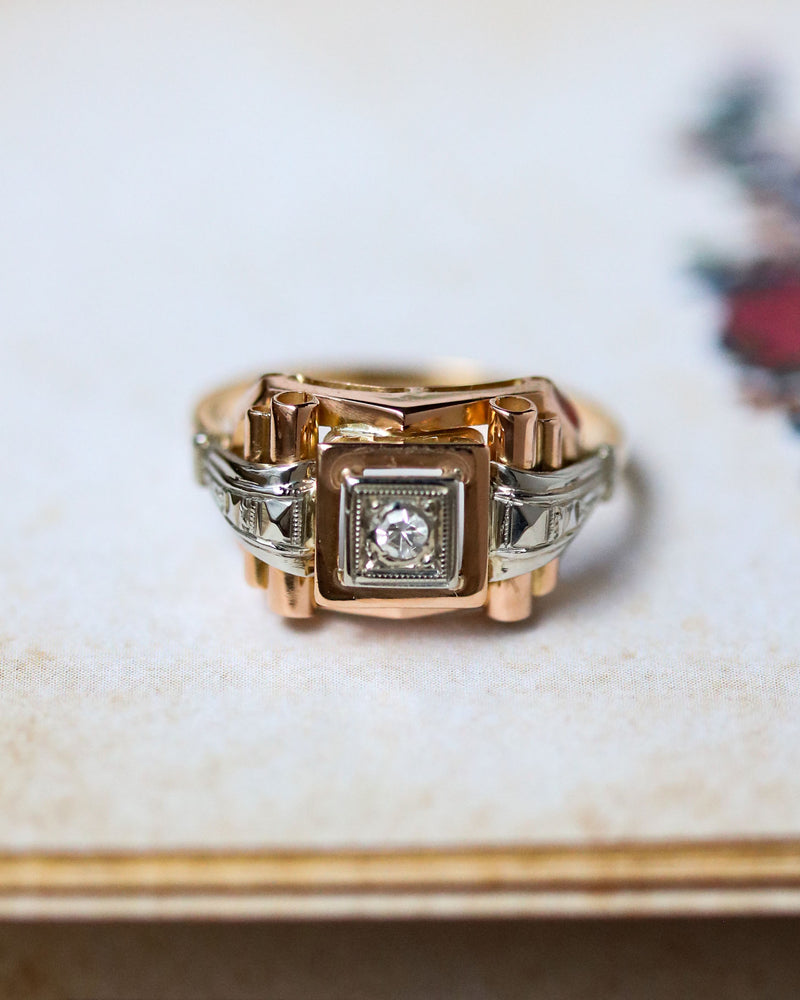 Bague Solitaire Art Déco Or Diamant