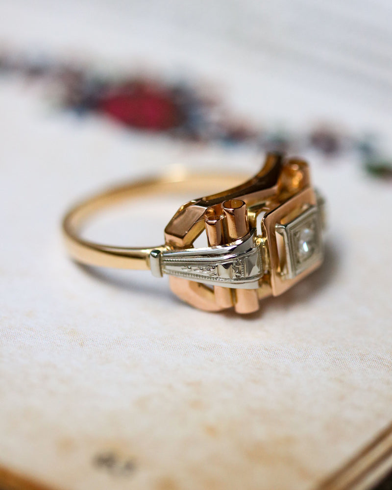 Bague Solitaire Art Déco Or Diamant