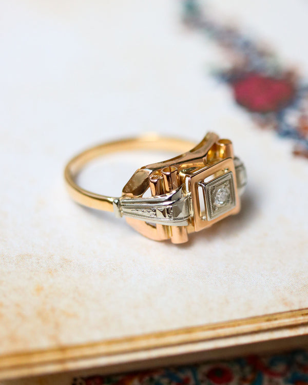 Bague Solitaire Art Déco Or Diamant