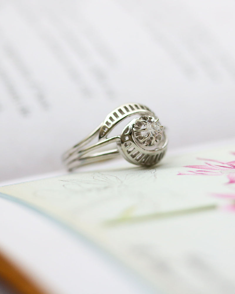 Solitaire Tourbillon Or Blanc Diamant