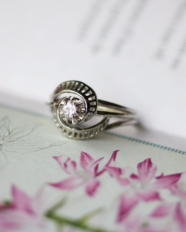 Solitaire Tourbillon Or Blanc Diamant