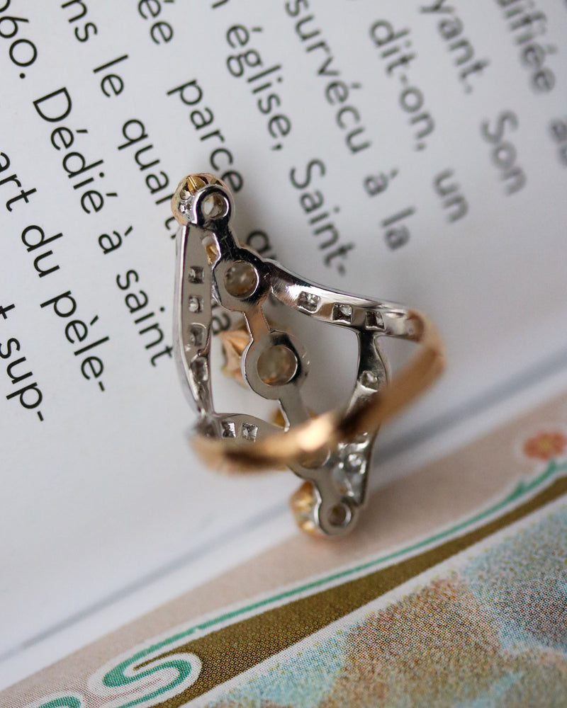 Bague Marquise Or Bicolore Diamants