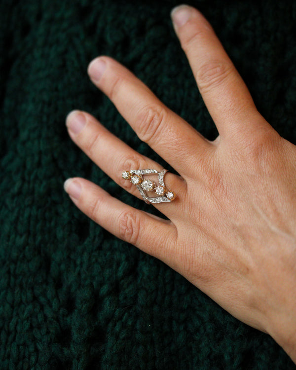 Bague Marquise Or Bicolore Diamants