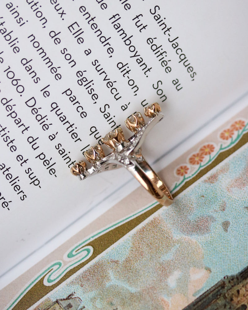 Bague Marquise Or Bicolore Diamants