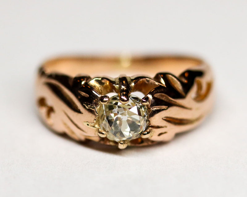 Solitaire dôme Or Rose Diamant