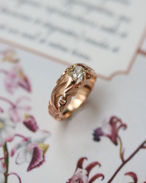 Solitaire dôme Or Rose Diamant