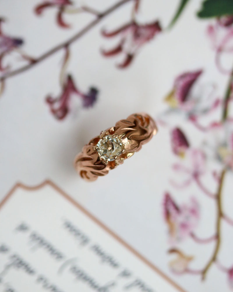 Solitaire dôme Or Rose Diamant