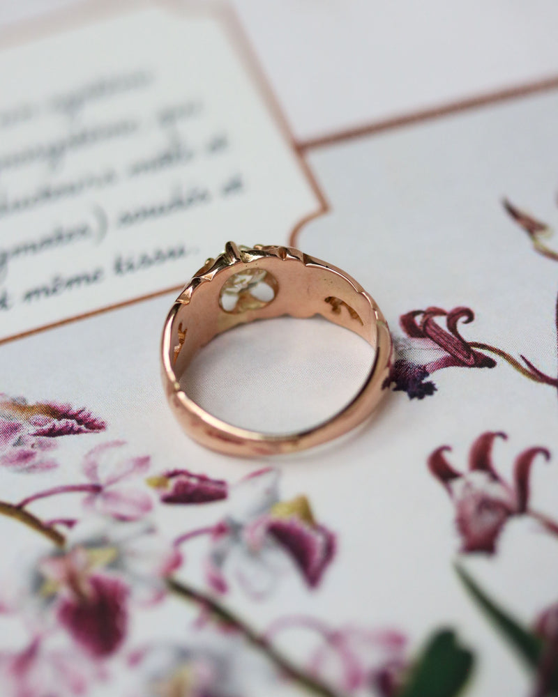 Solitaire dôme Or Rose Diamant