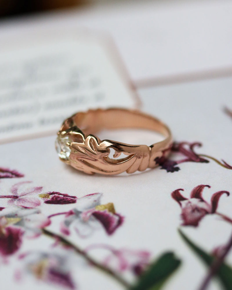 Solitaire dôme Or Rose Diamant