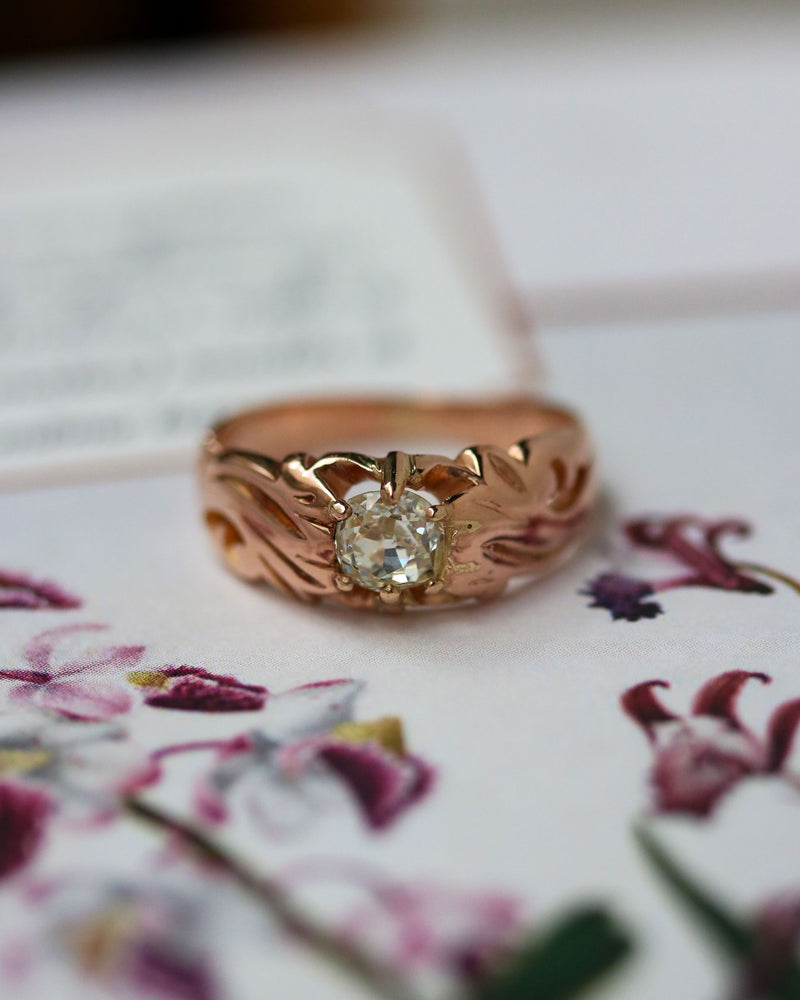 Solitaire dôme Or Rose Diamant